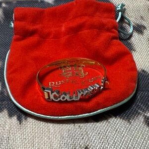 Rustic Cuff Gold and Silver Courage Bracelet